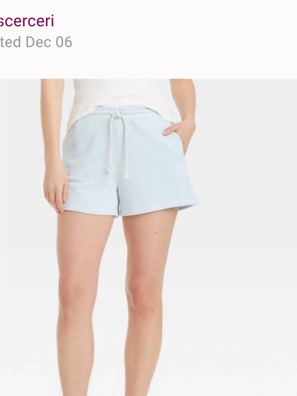 Universal Thread Pale Blue Ribbed Tank & Shorts Matching Set